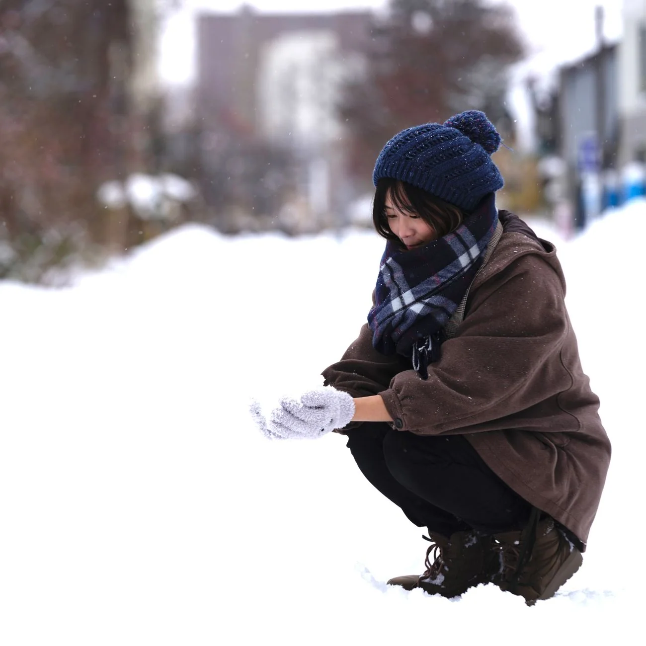 Bufanda de punto Invierno — detalle